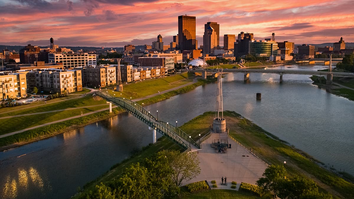 Image of Dayton, Ohio, as an example of rural towns to practice medicine