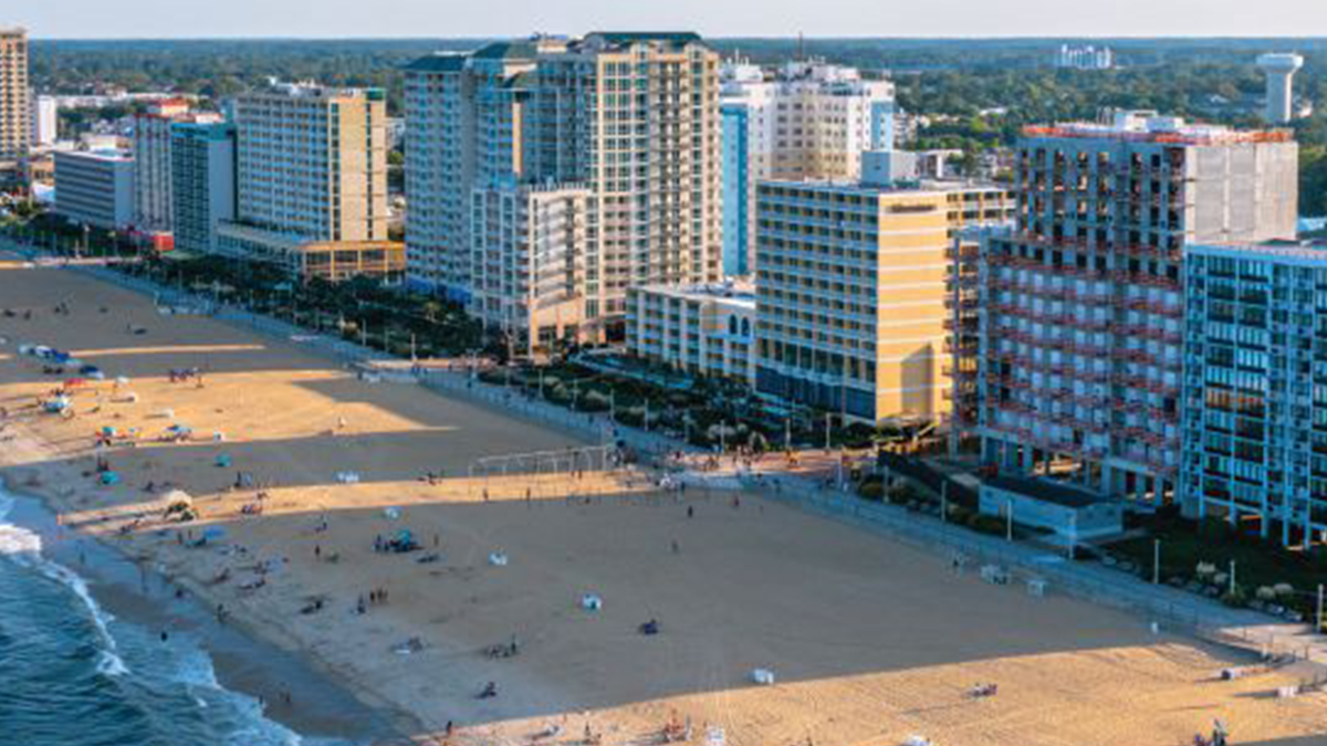 Hotels, sand and waves on Virginia Beach